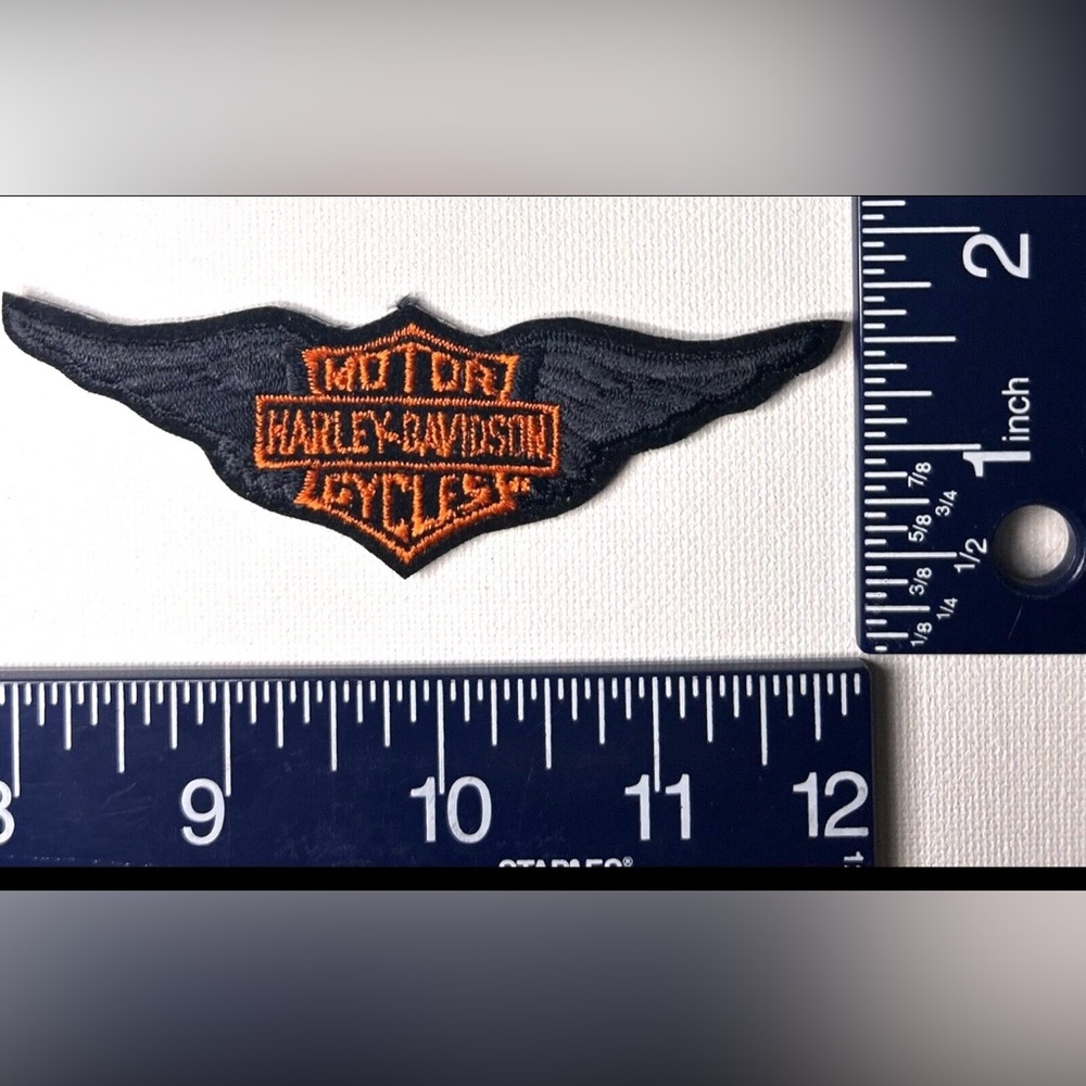 Authentic Vintage Harley-Davidson Patch Emblem Black Wings Bar & Shield small